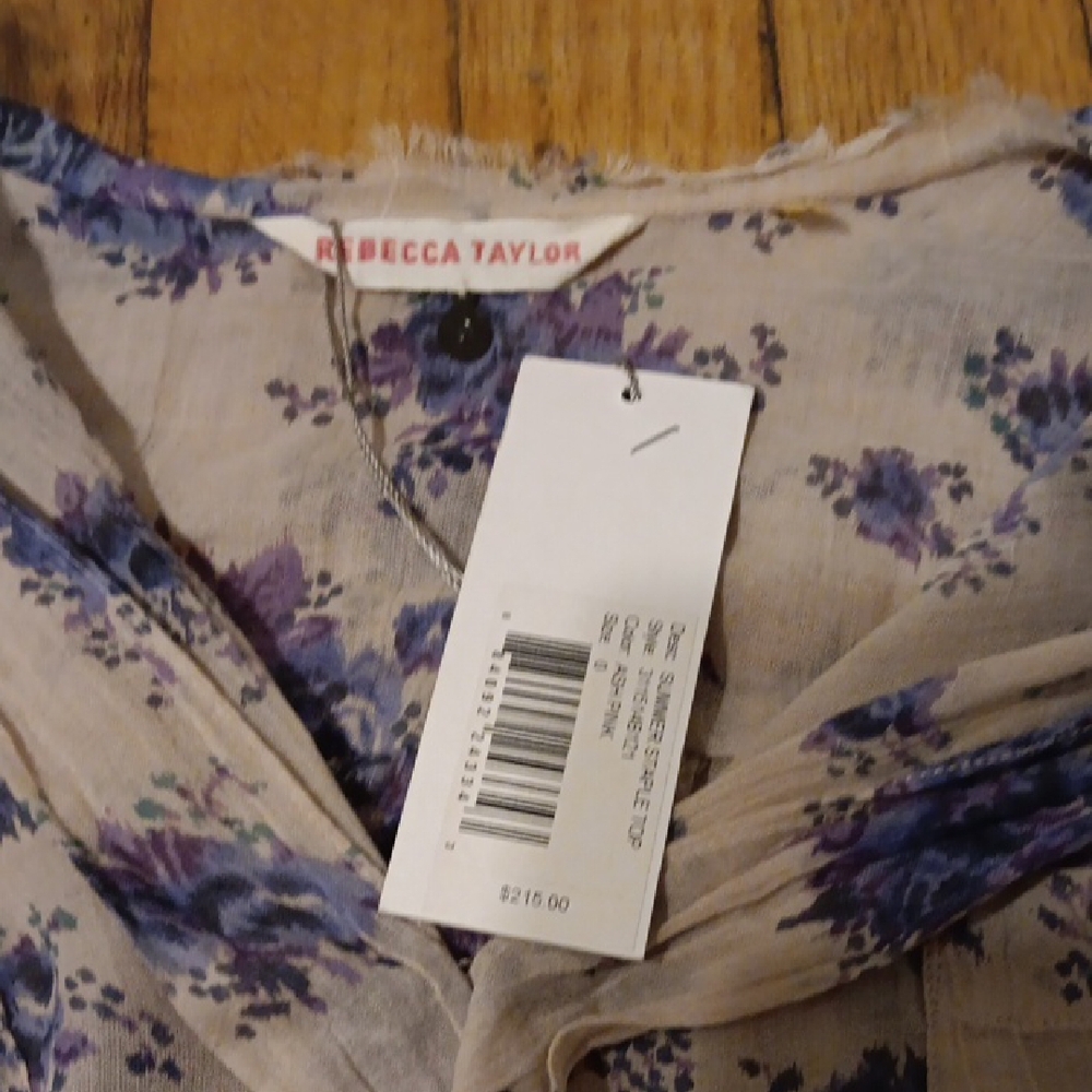 Rebecca Taylor Cream Tie Front Blouse with Sailor Collar S NWT - Picture 3 of 3